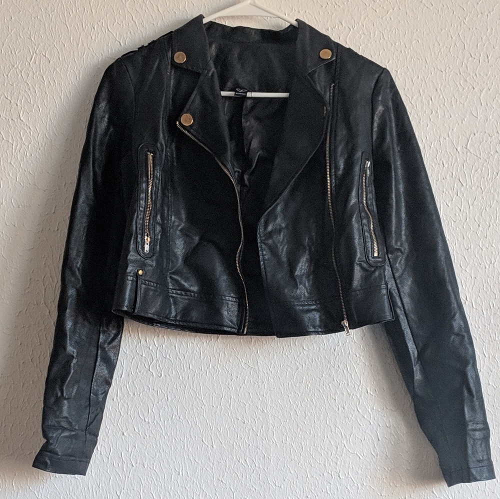 Black faux leather jacket
